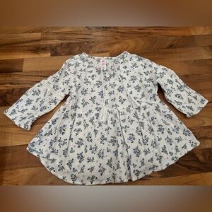 Justice Floral Blouse - Blue and White
